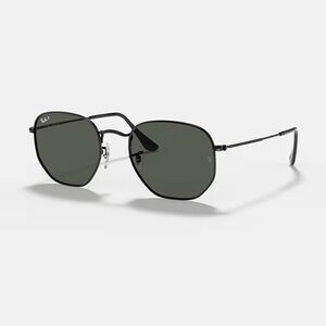 Ray-Ban Black Hexagonal Flat Sunglasses